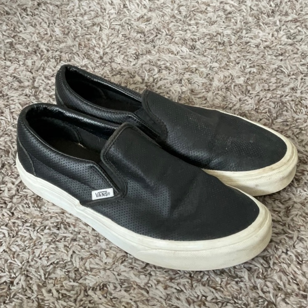 Black leather vans
